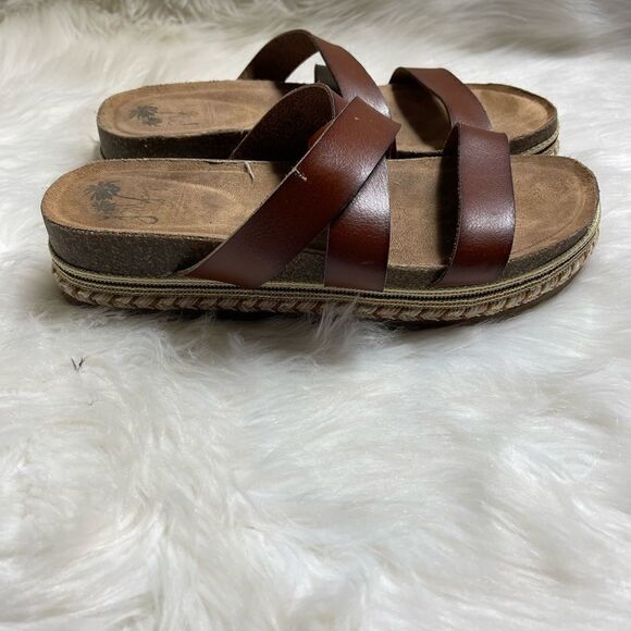 JellyPop Lanza brown straps slip on sandals size 9.5. - Picture 1 of 8